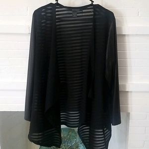 Black Ashley Stewart asymmetric cardigan